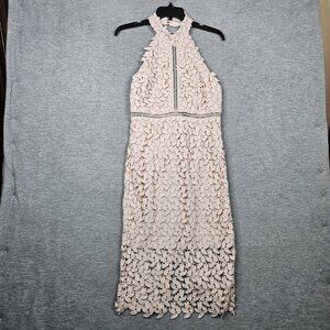 Bardot Women's Light Pink Halter Lace Floral Lined Dress Size S US 6